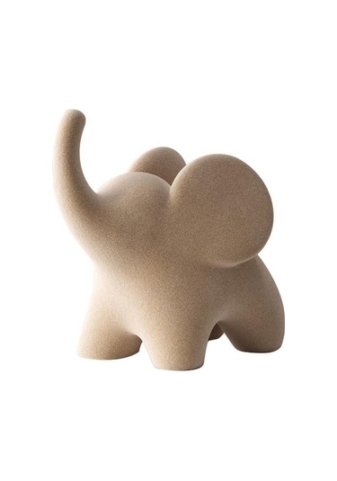 Novahub Fil Heykeli Mini Reçine Fil Figürü Beyaz Akın Fil Masa Orta Parçası Ev Ofis Kitaplık Tv Sehpası Dekoru