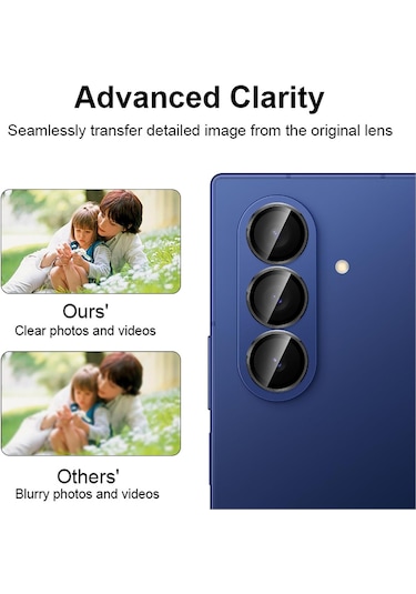Samsung Galaxy Uyumlu Z Fold 7 Kamera Koruma Lens Koruyucu Temperli Cam