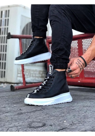 Wagoon Wg03 Siyah Casual Erkek Yarım Bilek Bot Siyah