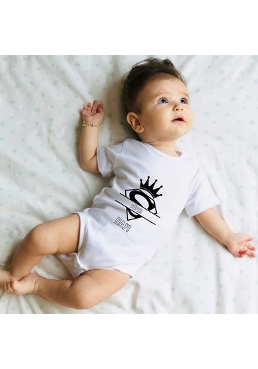 Kişiye Özel Süper Aile Bebek Body Anne Baba Dede Teyze Amca Hala Dayı Beyaz