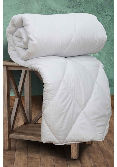 Elart Antialerjik Mikrofiber Silikon Dolgulu Çift Kişilik Yorgan-Beyaz-195 X 215 Beyaz