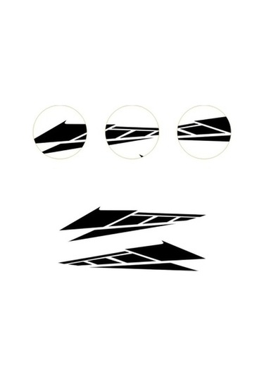 Zcjb 2 Parça Evrensel Araba Gövde Stickerı Kendin Yap Siyah