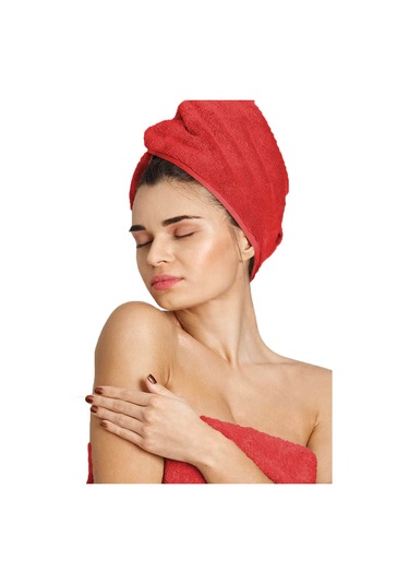 6 Lı Premium %100 Pamuklu Kuaför & Berber Saç Havlusu 50x90 Cm Kırmızı