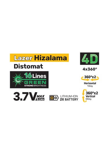 Sgs5429 Lazer Hizalama Distomat Şakül 16 Yeşil Çizgi