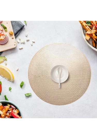 Suntek Yemek Masası Tezgah Masa Ayarı Için Yuvarlak Altın Altın