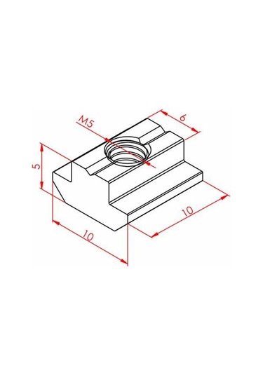 T Kanal Somunu M5 20x20 K6