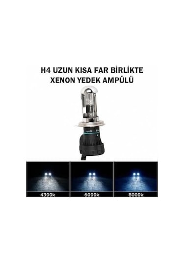 H4 6000K Xenon Far Ampulü Uzun Kısa Yedek 2 Adet