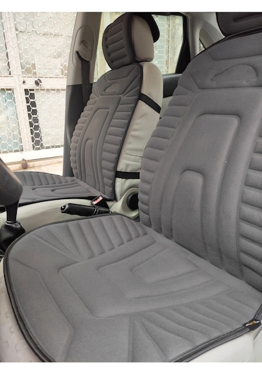 2,li Oto Koltuk Kılıfı Minder Alkantra Kumaş Füme Renk Slikon Direksiyon Kılıfı