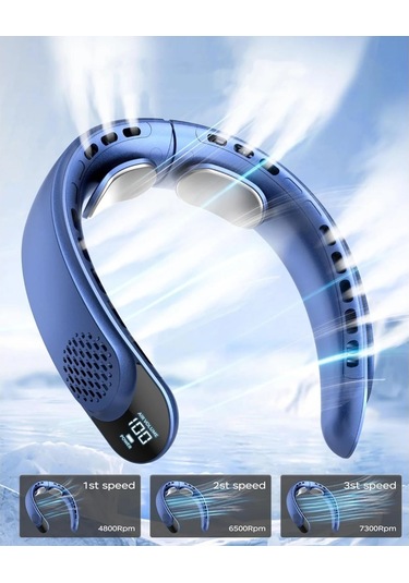 Jialan Taşınabilir Boyun Fanı 4 Turbo Eller Serbest Bıçaksız