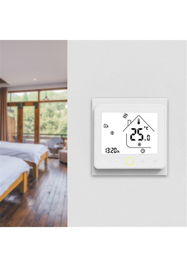 Lemestar Beyaz Su Vantilatörü Akıllı Sıcaklık Kontrol Cihazı Bht-002-ga Modelleri Ev Isıtma Termostatı