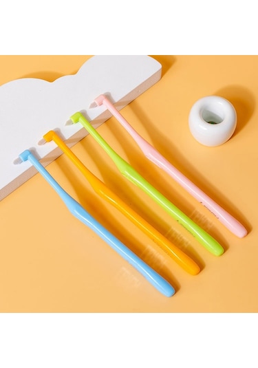 Sones Lerch 2'si 1 Arada Sivri + Yuvarlak Ortodontik Diş Temizleme Fırçası Evcil Hayvan Diş Yarığı Fırçası Renk Rastgele Teslimat