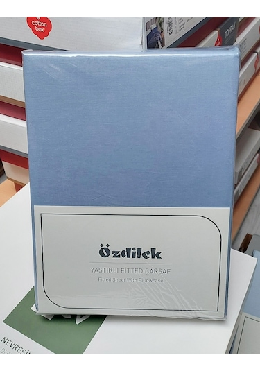 Özdilek Colourist Battal Çift Kiş. Çarşaf Seti 180x200 Buz Mavi Mavi