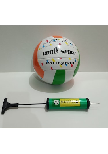 Gool Sport Voleybol Topu Turuncu Yeşil + Pompa Yeşil