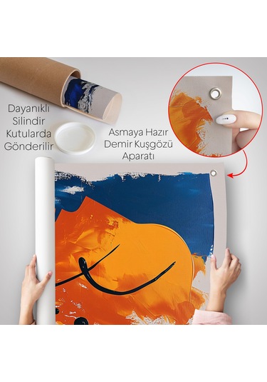 Yağlıboya Görünümlü Soyut İnsan Silüeti Duvar Örtüsü-7650