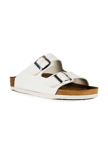 Slazenger Lens Erkek Beyaz Çift Toka Günlük Terlik Beyaz