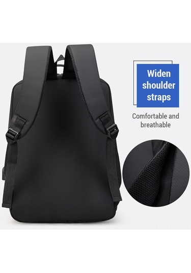 Yulong Erkekler İçin İş Çantası Usb Büyük Kapasiteli Dizüstü Siyah