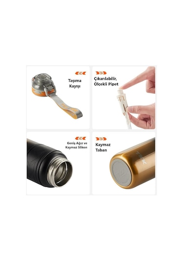 Tkk Çelik Termos Matara 500 Ml Golden