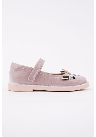 Muggo Paty Cırtlı Ve Simli Günlük Kız Çocuk Babet Pudra