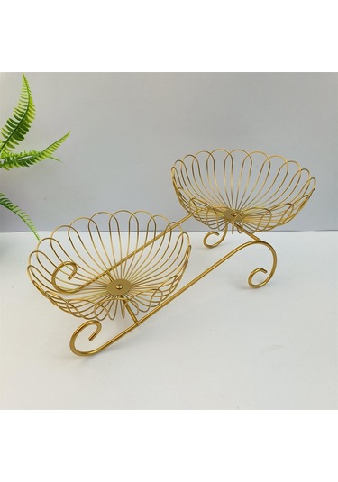 Suntek 2 Katmanlı Metal Meyve Sepeti Yerden Tasarruflu Ferforje