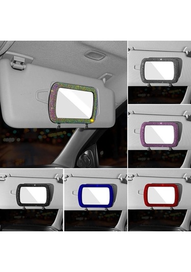 Araba Güneşliği Dekorasyon Aynası Otomatik Kadın Makyaj Aynası Mavi Mavi Mavi Diğer