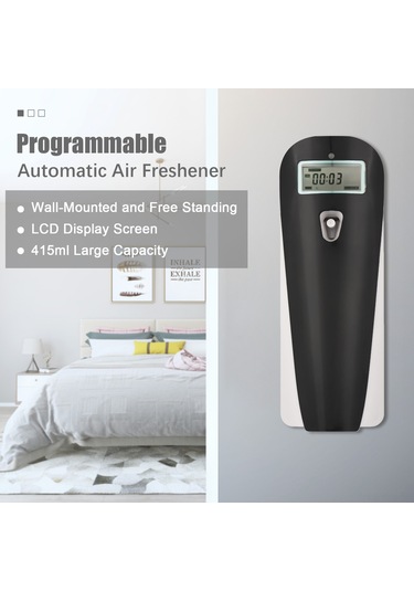 Gajeena Duvar Montajlı Akıllı Kokusu Dağıtıcı - Lcd Ekranlı, 415ml Büyük Kapasite, Otomatik Kokulama, Sterilizasyon Ve Koku Giderici, Pil İle Çalışır Pil Dahil Değil , Siyah Siyah