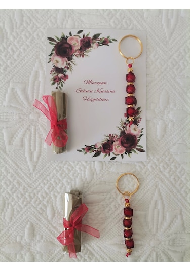 50 Adet Kişiye Özel Tasarım Dağıtmalık Hediyelik Kına Ve Anahtarlık Seti