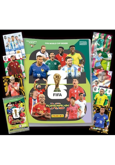 Dünya Kupası 2026 Panini Adrenalyn Xl Koleksiyon Kart Albümü Dergi Starter Set 16 Kart + 4 Özel Kart