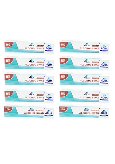 Aqua Alcohol Swap Cilt Temizleme Mendili 10 x 100'lü