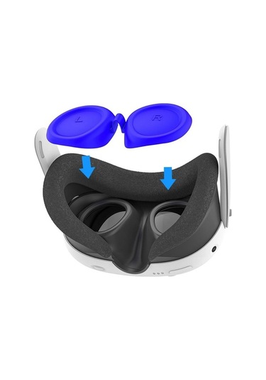 Pazly Meta Quest 3 Vr Lens Koruması Silikon Kapağı - Koyu Mavi Koyu Mavi