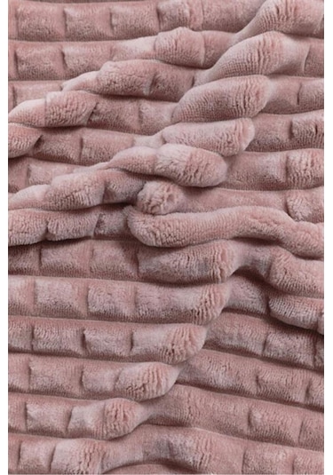 Modern Line 3 Parça Battaniye Seti - Pembe