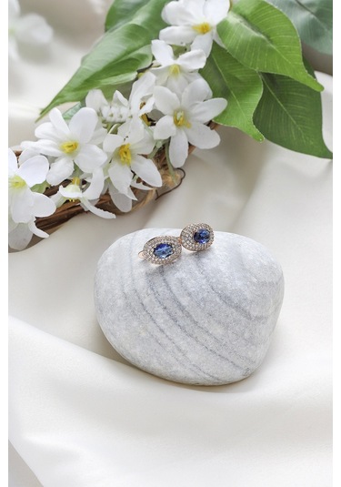 Mrs Flower Topaz Saplama Küpe Çok Renkli