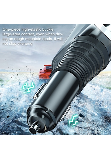 Honmex Ozio Araba Şarj Cihazı, Hızlı Şarj, Sigara Çakmaklı 3'lü Usb Ve Type-c Çevirici, Gümüş Renk, 12-24v Dy34tc