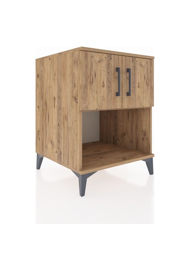 Kronos Komodin 2 Raflı 2 Kapaklı 60x59x80 Çam-çam Atlas Çam