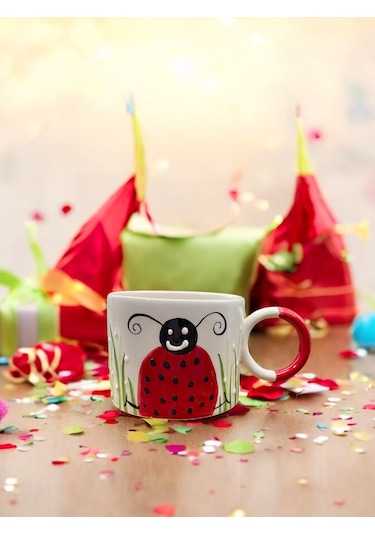 Seramik Kupa Bardak Uğur Böceği Tasarım