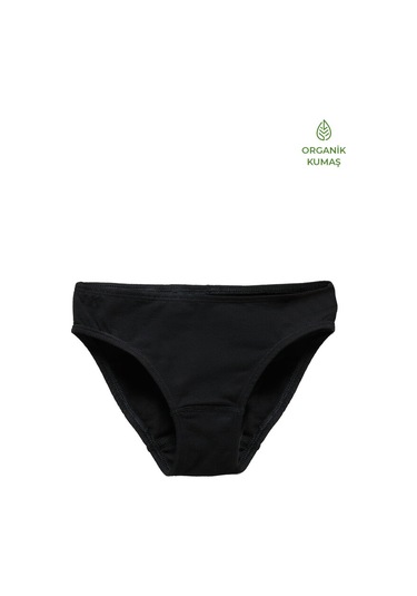 Kız Çocuk Organik Külot 2li Paket 1195 - Siyah
