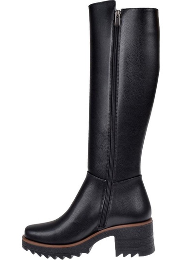 Pullman Kalın Topuklu Kadın Çizme İz-1000 Siyah-siyah Siyah