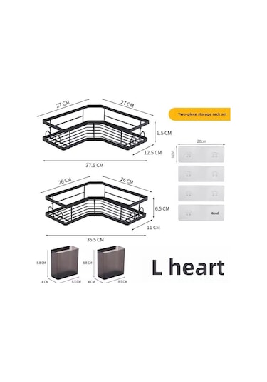 Geeroyoo Banyo Duvar Üstü Üçgen Dolap Seti: Paslanmaz Çelik, Delme Yok Kurulum, Fırça Kutusuna Ve Kanca İlişkili, Evde Kullanıma Uygun Diğer