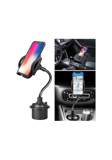 Butu Uzun Boyunlu Çıkarılabilir Braket İle 360 Derece Dönebilen Ayarlanabilir Bardak Tutucu Telefon Braketi