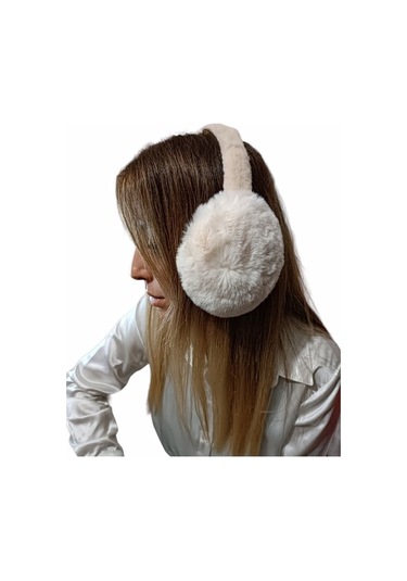 Katlanabilir Peluş Tüylü Kulaklık Taç - sütlü kahverengi Kahverengi