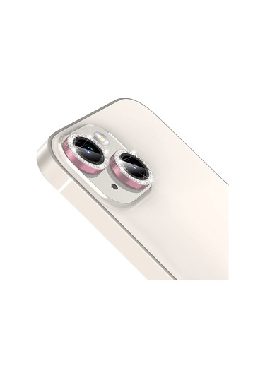 Buff Iphone Uyumlu 14 / 14 Plus Uyumlu Diamond Uyumlu Kamera Lens Koruyucu Pembe
