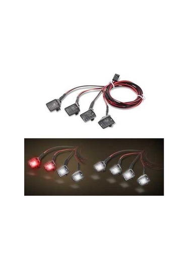 Didadodo 4 Adet Kare Led Far - Beyaz/kırmızı İçin 1/10 Rc Araçlar