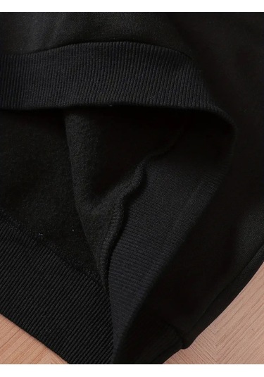 Kışlık Kapüşonlu Sweatshirt, Çocuk New York Manhattan Baskılı SiYAH