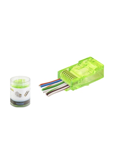 Cat6 Ez Rj45 Konnektör - 100 Adet Yeşil / Özel Plastik Kutulu Nd2401