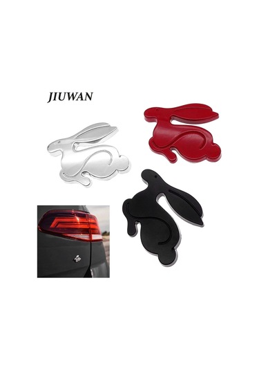 Kırmızı-evrensel 1 Adet 3d Metal Koşu Tavşan Amblemi Arka Bagaj Rozeti Karikatürler Araba Styling Çıkartması Vw Jetta G