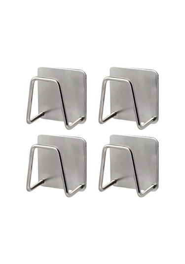 Konesam Duvar Tipi 304 Paslanmaz Çelik Sponge Sıvı Drenaj Rakı 4 Adet - Kolay Kurulum, Parlak Yüzey, 8lbs Yük Taşıma Kapasitesi Gümüş