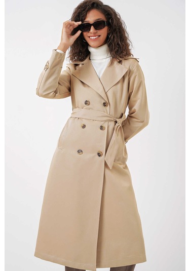 Gabria Ön Düğmeli Trenchcoat Bej