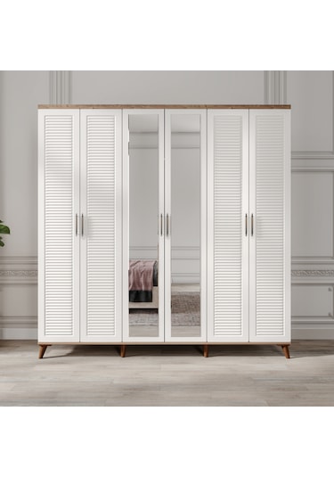 Paris 6 Komple Mdf Atlantik Çam-beyaz Yatak Odası