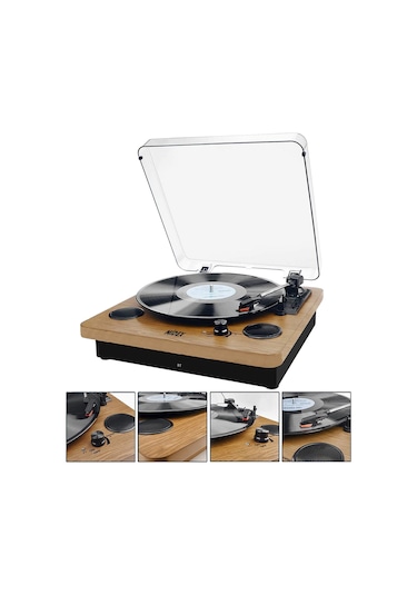 Midex MTX-256 Şarjlı Bluetooth Aux Hoparlörlü Nostaljik Pikap Plak Çalar