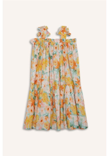 DeFacto 	Kız Çocuk Askılı Çiçek Desenli Yazlık Elbise Y6957A625SMBE403