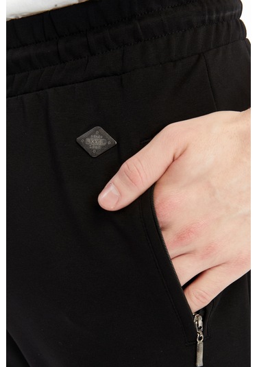 Axxel Erkek Siyah Yüksek Bel Ön Arka Cepli Eşofman Altı-p782 Siyah